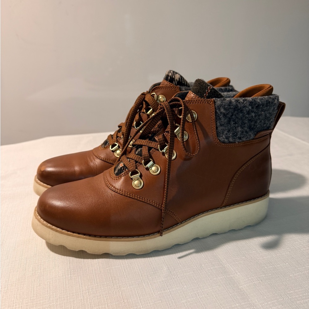 Cole Haan Womens Brown Leather Ankle Boots // Waterproof for Winter/Rain Size 8